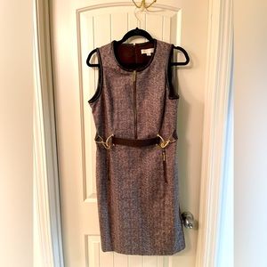 Michael Kors Brown Dress with Gold Buckle Details